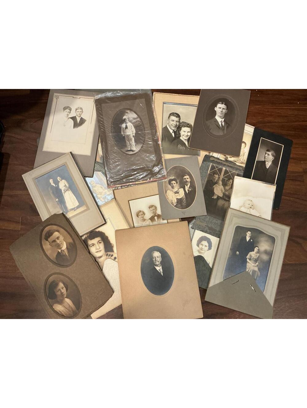 Antique Vintage Lot of Black and White Portraits Photographs More than Pictured